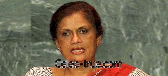 Chandrika Kumaratunga es una política de Sri Lanka que se desempeñó como el quinto presidente de Sri Lanka.