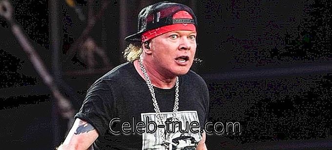 Ο Axl Rose είναι ο τραγουδιστής της βαρείας ροκ μπάντας, "Guns N 'Roses" Πηγαίνετε μέσα από αυτή τη βιογραφία για να μάθετε περισσότερα για το προφίλ του,